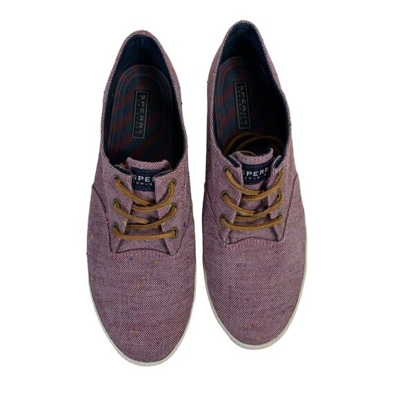 Sperry Top Sider Boat Shoe Sneaker Size 11 Purple Flecked Canvas Rawhide Lace Up - Picture 14 of 15